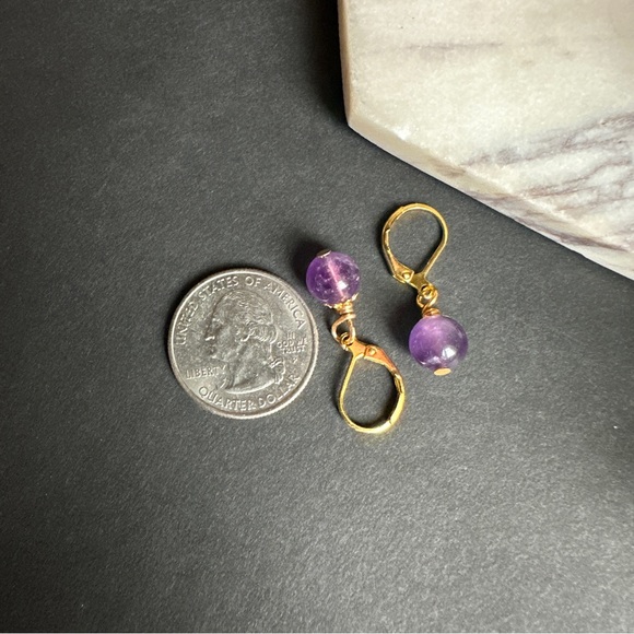 Amethyst Lever Back Earrings - Picture 5 of 5
